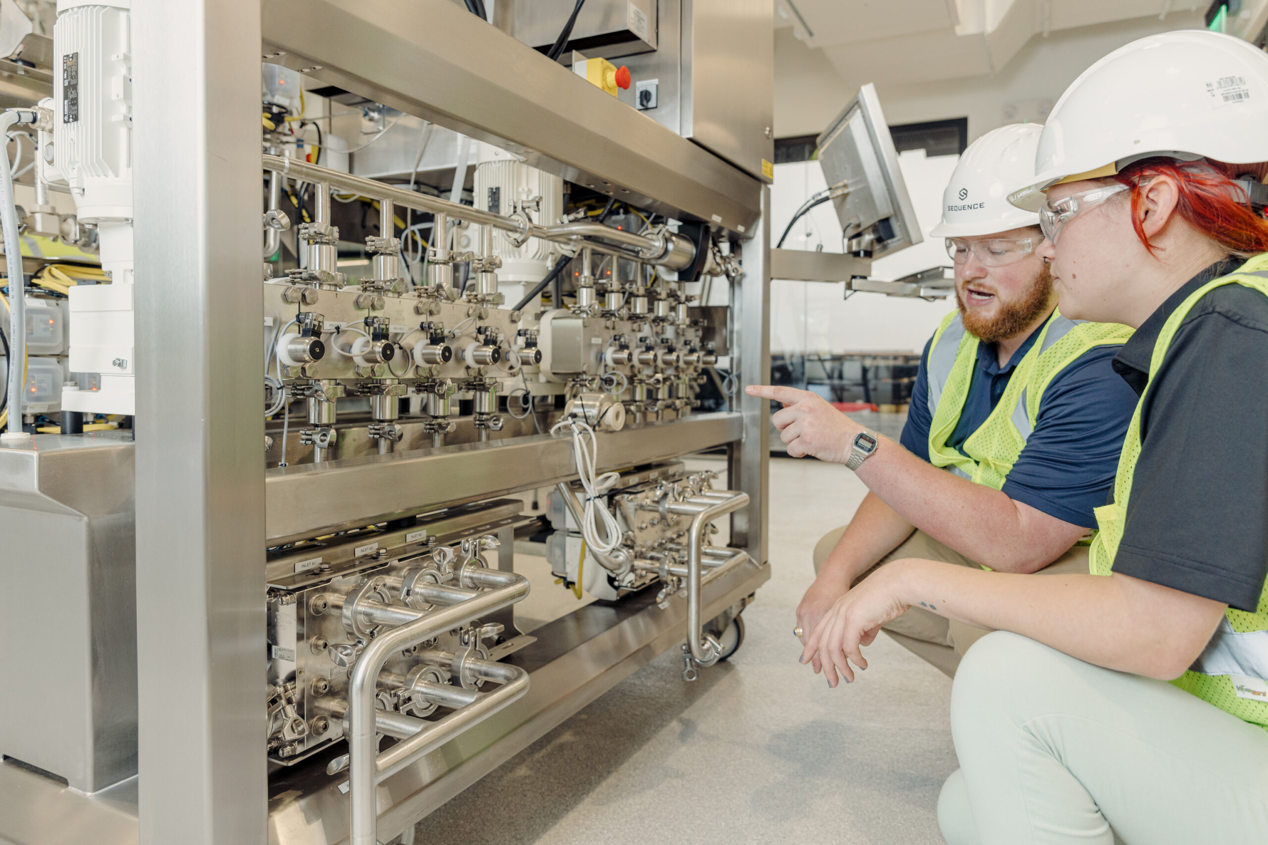 Sequence CQV consultants performing equipment qualification and validation at a GMP pharmaceutical manufacturing facility